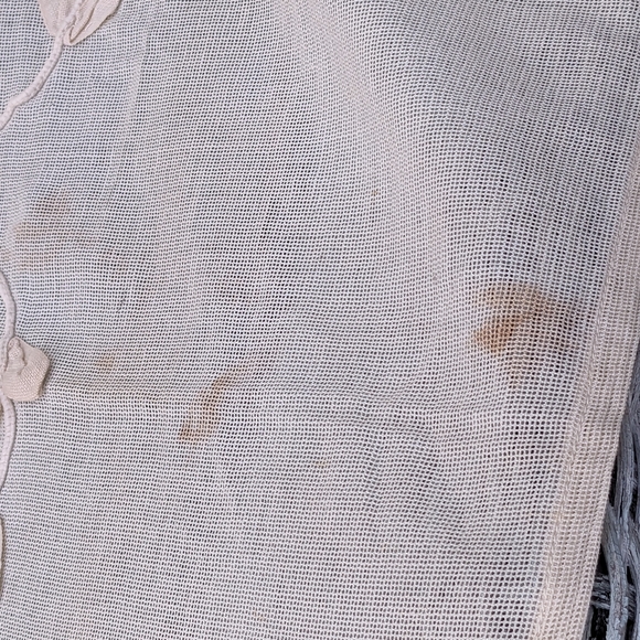 Antique Applique Leaves Battenburg Tape Lace Net Victorian Pillow Layover 90x31 - Picture 7 of 10